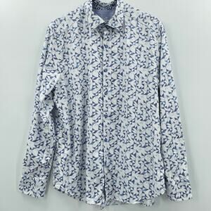 Robert Graham Men's Clarksville Long Sleeve Shirt, Button Down Geo Pattern Sz. L